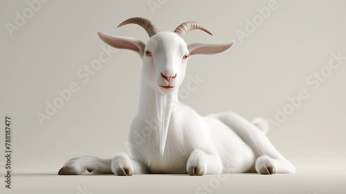 Illustration of Eid al adha goat. Generative AI photo