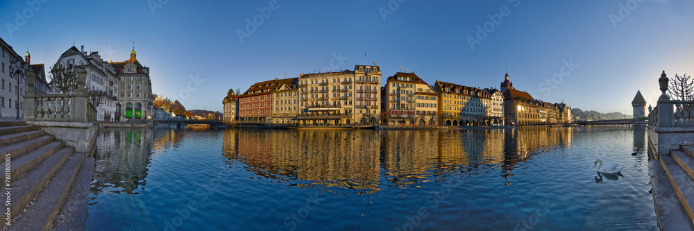 View of Lake Lucerne in high aerial perspective, Lucerne, Switzerland. View of Lake Lucerne in high aerial perspective, Lucerne, Switzerland.