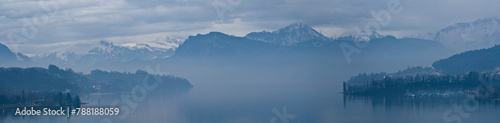 View of Lake Lucerne in high perspective, Lucerne, Switzerland. photo