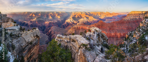 View of grand canyon in high aerial perspective, arizona, united states.