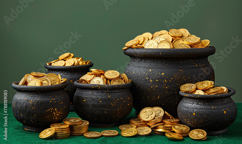 black pots with gold coins © Clemency