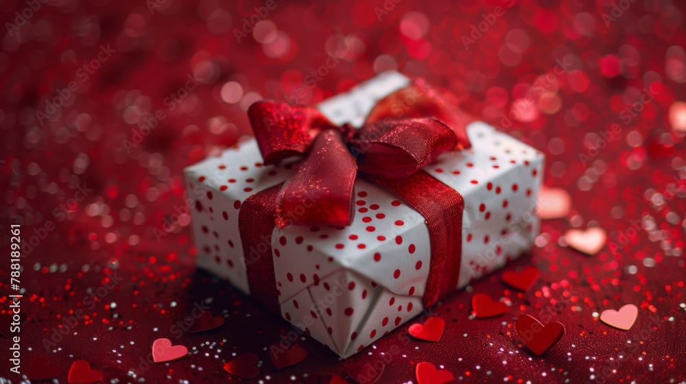 A Gift Box with Red Bow