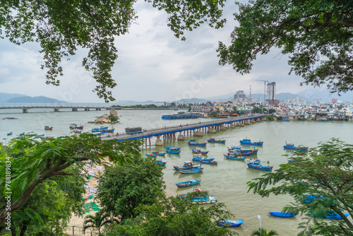 View of beautiful tropical island landscape, nha trang, vietnam. photo