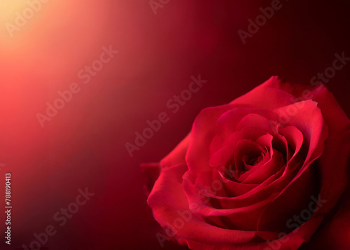 Close-up of a vibrant red rose with detailed petals against a dark background.