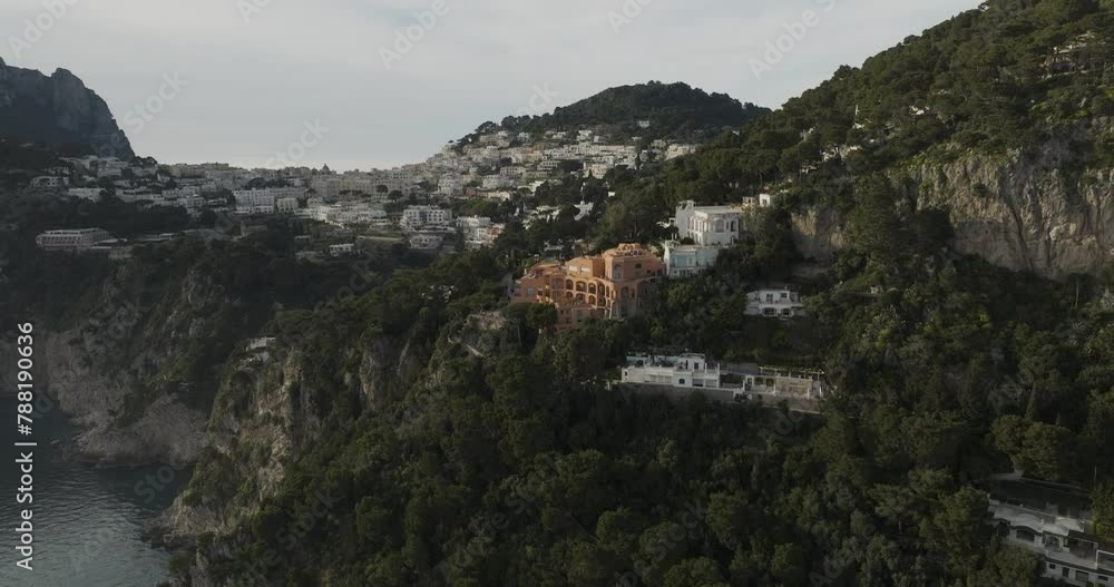 Aerial view of coastal town Capri Island, Italy. Aerial view of coastal town Capri Island, Italy.