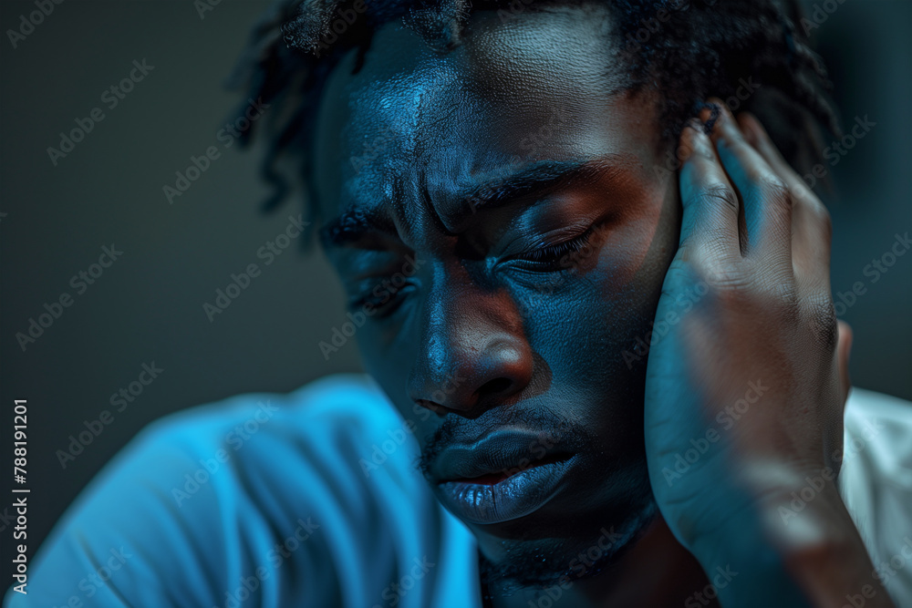 Man in Thought With Hand on Head Man in Thought With Hand on Head