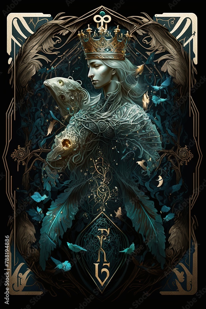 Fototapeta premium Find Your Path Tarot Deck for Guidance in high resolution isolated on a dark background