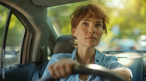 Woman Driving In Daylight photo