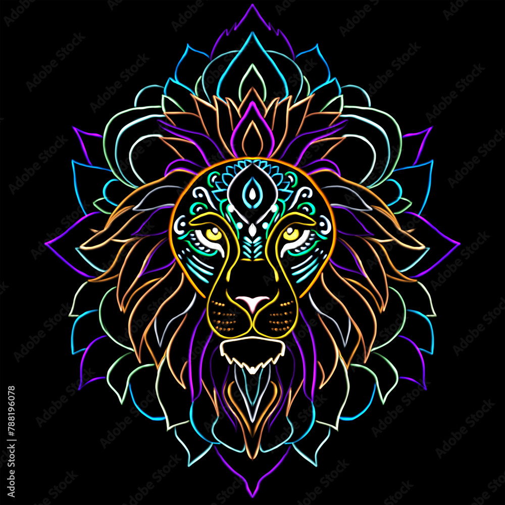 Obraz premium Majestic Colourful Mandala Lion