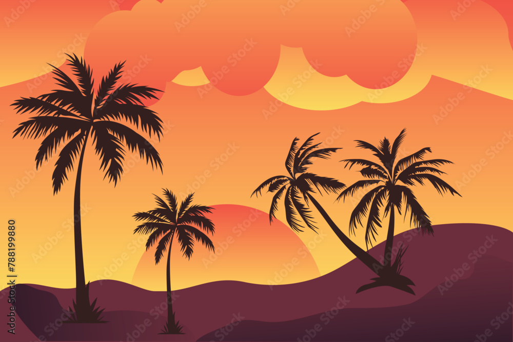 Free vector gradient summer illustration Palm tree concept illustration Free vector  
