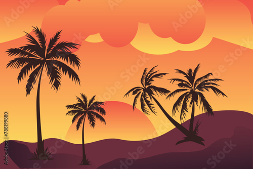 Free vector gradient summer illustration Palm tree concept illustration Free vector 