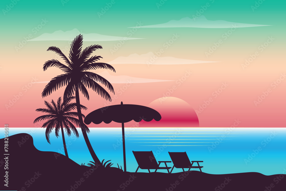 Palm tree concept illustration Free vector
