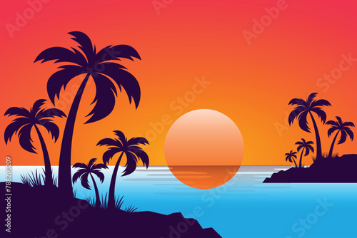 Palm tree concept illustration Free vector  © Moin by