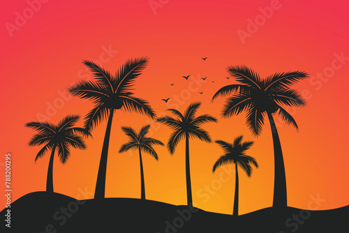 Palm tree concept illustration Free vector 