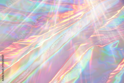 Rainbow, color and water with light pattern iridescent design with sparkle in background. Pride month, gay and lgbt with confidence in bisexual for freedom with coming out, lesbian and queer