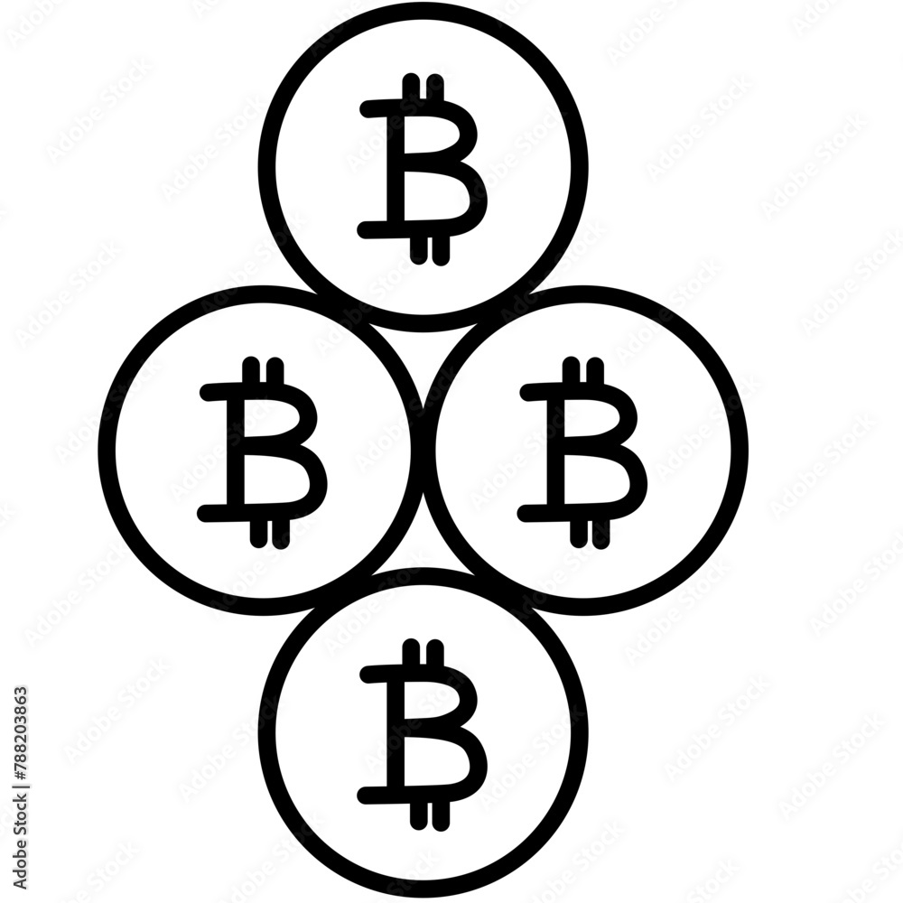 Bitcoin Line Icon Bitcoin Line Icon