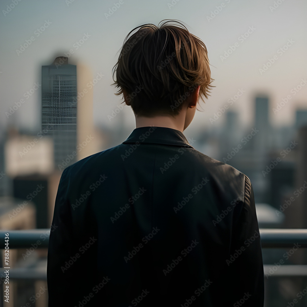 person walking in the city