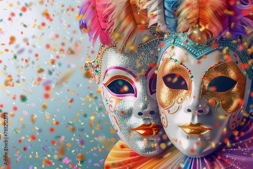 Experience the Magic of a Colorful Carnival with Our Opulent and Festive Party Backgrounds: Ideal for Masquerade Balls, Elegant Events, and Luxurious Celebrations