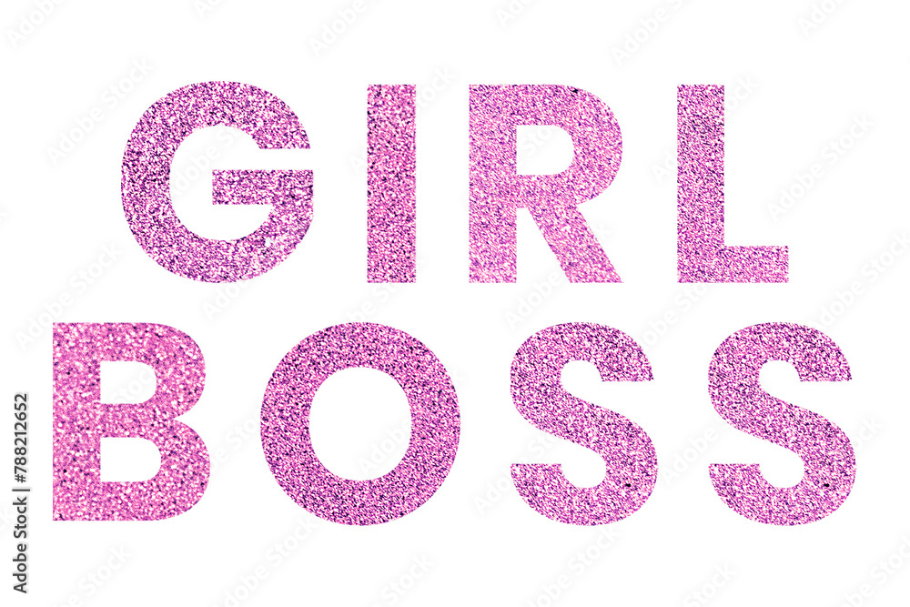 Glitter Girl Boss pink png typography Glitter Girl Boss pink png typography