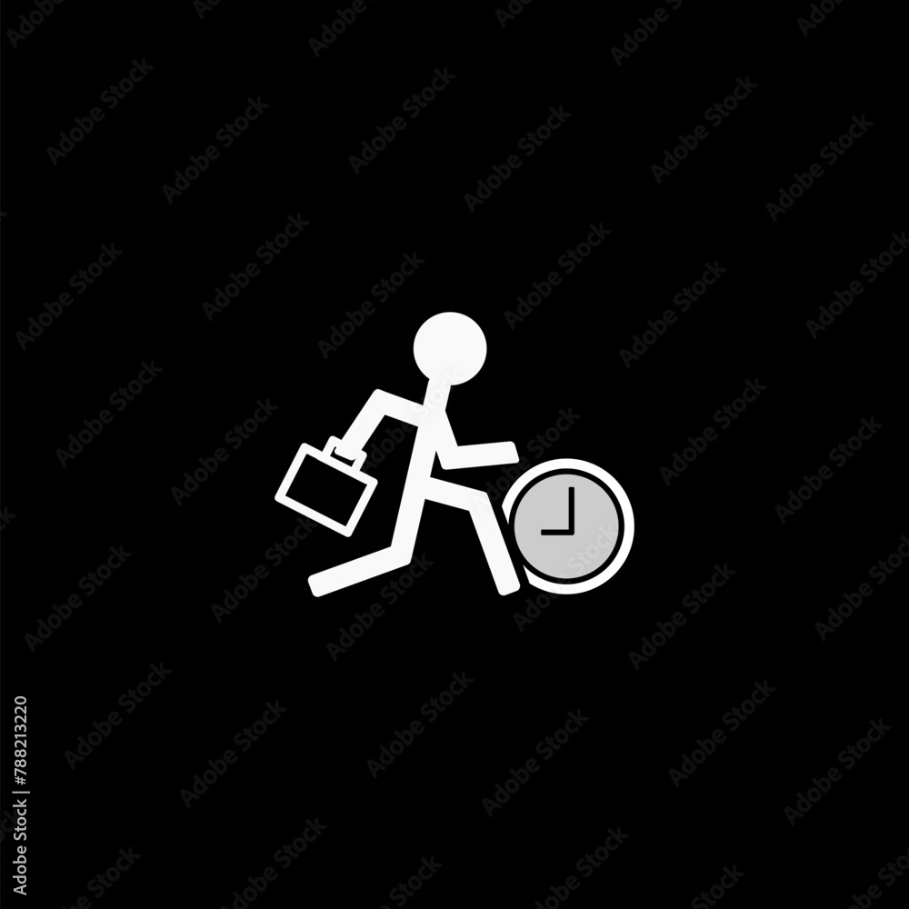 Time management For work icon isolated on black background Time management For work icon isolated on black background