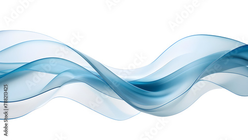 abstract blue wave on transparent background