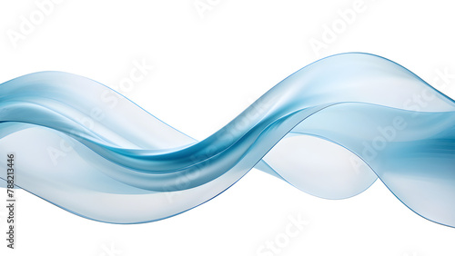 abstract blue wave on transparent background