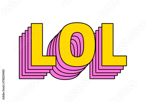 LOL png sticker retro layered typography photo