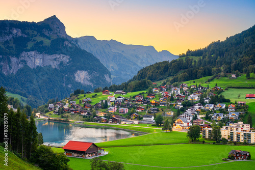 Engelberg, Switzerland with Eugenisee Lake and alps © SeanPavonePhoto