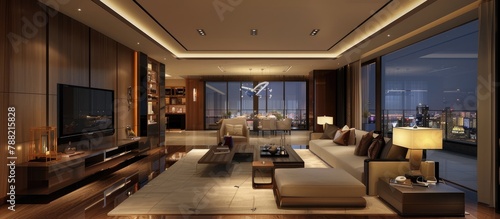 Modern Large Living Room Interior Design © Lasvu