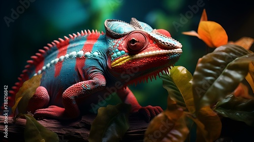 red iguana on a branch