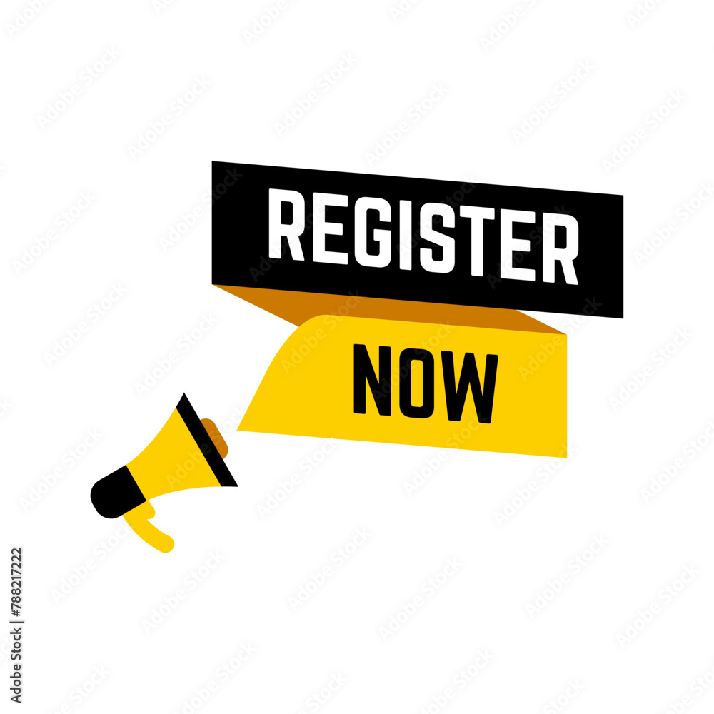 Vector Illustration Register Now Label vector. Vector Illustration Register Now Label vector.