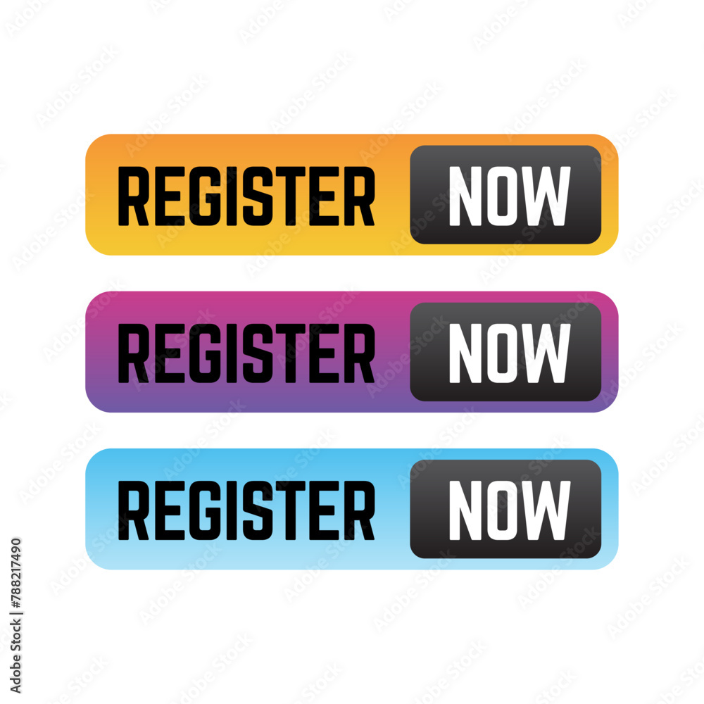 Vector Illustration Register Now Label vector. Vector Illustration Register Now Label vector.