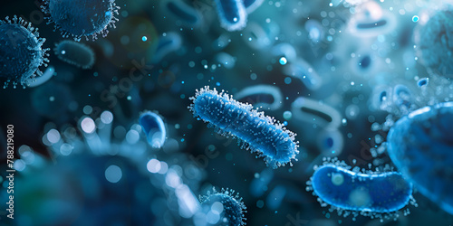 blue bacterial background photo photo