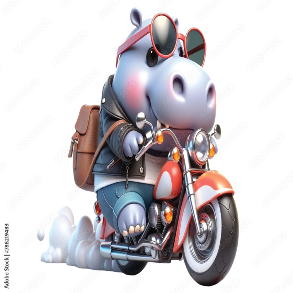 Hippo drives a big bike clipart watercolor
Hippo drives a big bike clipart watercolor
