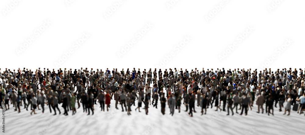 Obraz premium Diverse crowd of people standing on transparent background
