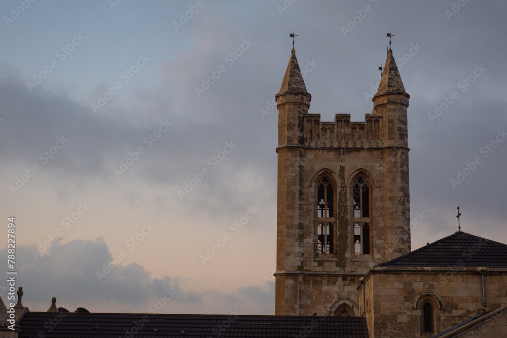 Jerusalem, St. George's Anglican Cathedral in the early morning. Jerusalem, St. George's Anglican Cathedral in the early morning.