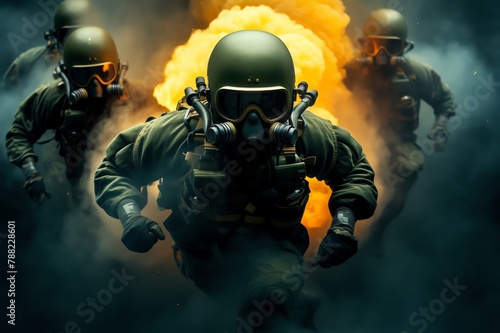 Airborne recruits practice precision throwing of smoke and flashbang grenades during an assault photo