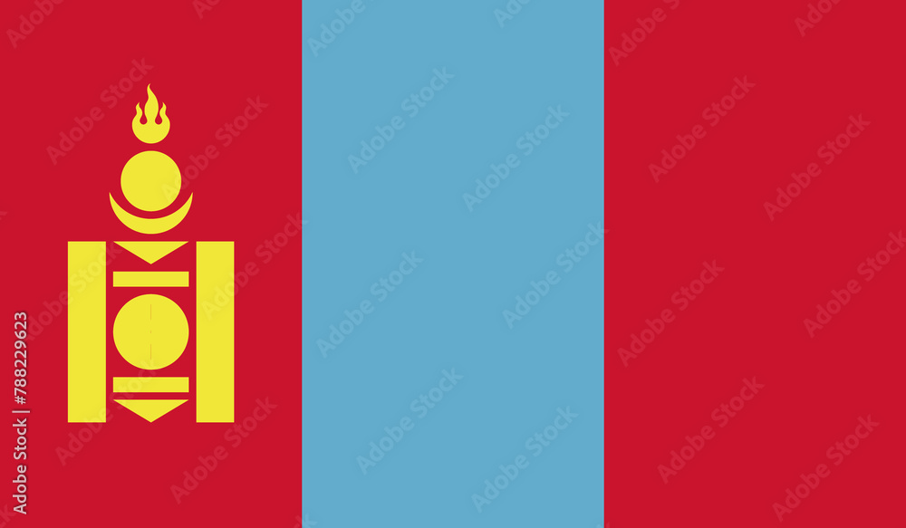 Illustration of the flag of Mongolia country Illustration of the flag of Mongolia country