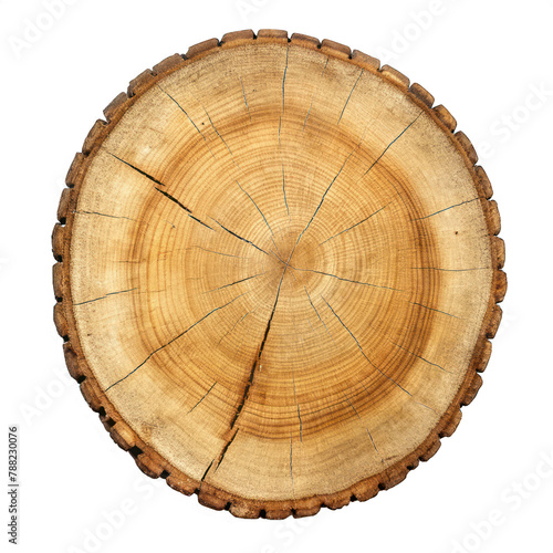 cut tree stump, tree truck isolated on transparent background