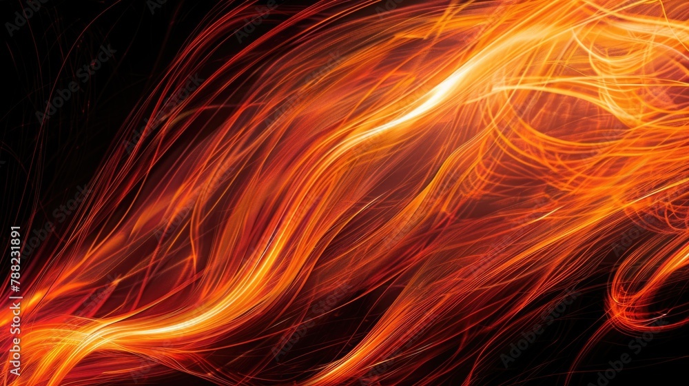 Fiery Abstract Swirls: Dynamic Orange and Red Flame Textures