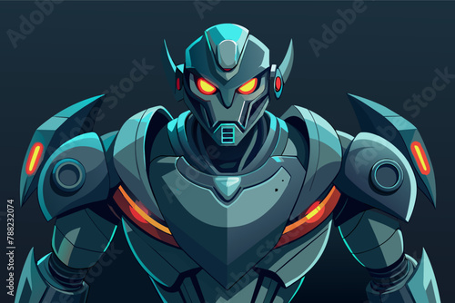 A futuristic robot with glowing eyes and sleek metallic limbs