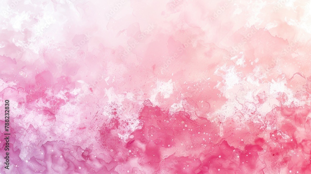 Abstract Pink and White Watercolor Background with Splashes