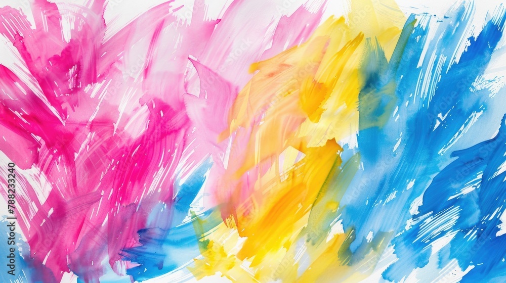 Vibrant Hand-Painted Brush Strokes Abstract Background