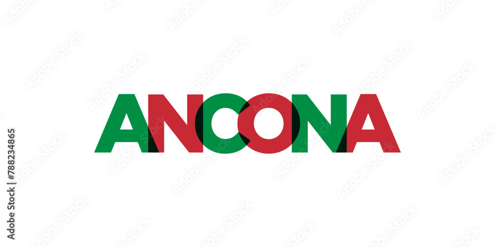 Ancona in the Italia emblem. The design features a geometric style, vector illustration with bold typography in a modern font. The graphic slogan lettering. Ancona in the Italia emblem. The design features a geometric style, vector illustration with bold typography in a modern font. The graphic slogan lettering.