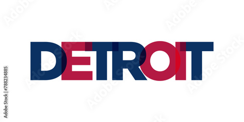 Detroit, Michigan, USA typography slogan design. America logo with graphic city lettering for print and web.