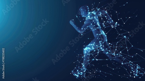 A running man. The technique of the hands when moving. Healthy lifestyle. AI generated