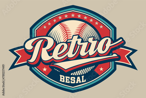 A retro-inspired baseball emblem with vintage lettering