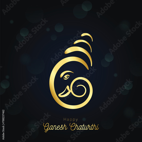 Creative Vector illustration of Lord Ganpati for Ganesh Chaturthi photo