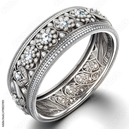diamond engagement ring on white background generative ai