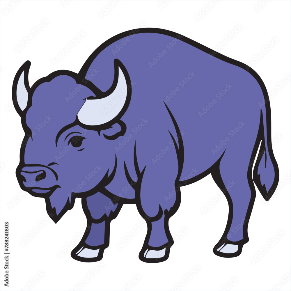 bull Line  filled illustration can be used for logos